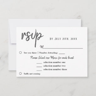 Tulpen-Blumen-Hochzeitsmenü-Wahl RSVP Lila Karte