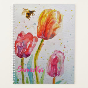 Tulpen Blumen Notizbuch Planer Rosa Tulpe