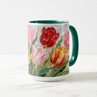Tulpen-Blumen-Tasse Elegante Botanische Kaffeetass Tasse