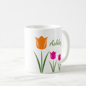 Tulpen-Blumen-Tassen Kaffeetasse (VorderseiteRechts)