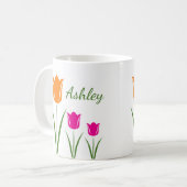 Tulpen-Blumen-Tassen Kaffeetasse (Vorderseite Links)