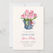 Tulpen Blumenstrauß Einladung (Vorderseite)