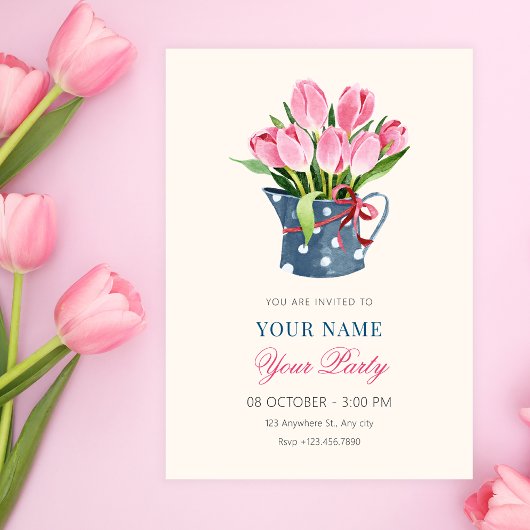 Tulpen Blumenstrauß Einladung