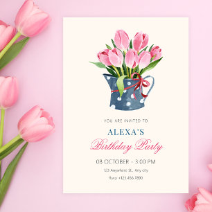 Tulpen Blumenstrauß Geburtstag Einladung