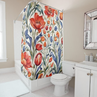Tulpen-Blüten WC-Musterdesign Duschvorhang