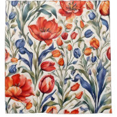 Tulpen-Blüten WC-Musterdesign Duschvorhang (Vorderseite)