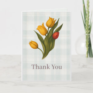 Tulpen Dankeskarten   Elegante Florale Notiz Karte