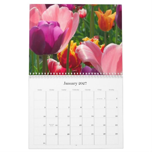 Tulpen das ganze Jahr hindurch Kalender (Jan 2027)