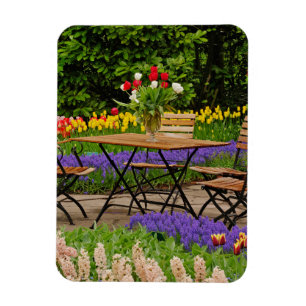 Tulpen des Tisches im Garten, Keukenhof-Gärten, Magnet
