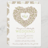 Tulpen, die eine Herzhochzeit gezeichnet haben Einladung (Vorne/Hinten)