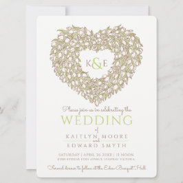 Tulpen, die eine Herzhochzeit gezeichnet haben Einladung