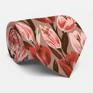 Tulpen-Druck Bräutigam Strand Hochzeit Krawatte