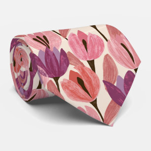 Tulpen-Druck Vater Bräutigam Empfang Hochzeit Krawatte