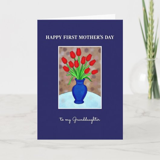 Tulpen Erster Muttertag Karte (Vorderseite)