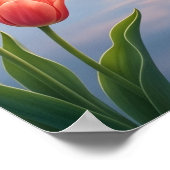 Tulpen Flamingo Spiegel Marsch Poster (Ecke)