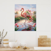 Tulpen Flamingo Spiegel Marsch Poster (Küche)
