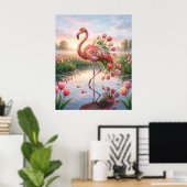 Tulpen Flamingo Spiegel Marsch Poster (Heimbüro)