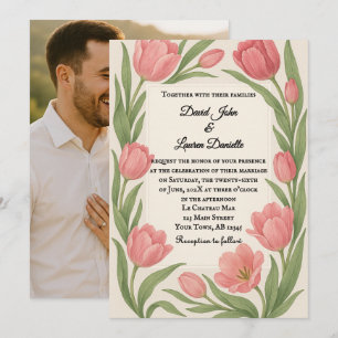 Tulpen-Foto-Hochzeitseinladung Ever After Einladung