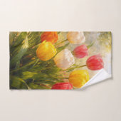 Tulpen Garten - Malerischer Stil Badhandtuch Set (Handtuch)