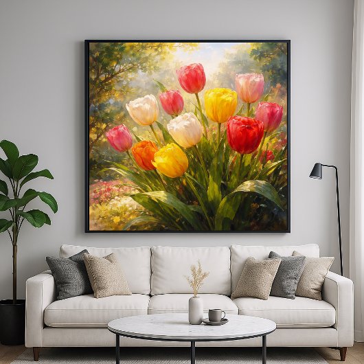 Tulpen Garten - Malerischer Stil Kunst Poster
