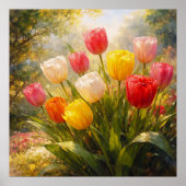 Tulpen Garten - Malerischer Stil Kunst Poster (Vorne)