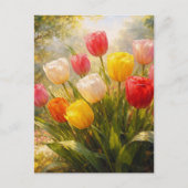 Tulpen Garten - Malerischer Stil Postkarte (Vorderseite)