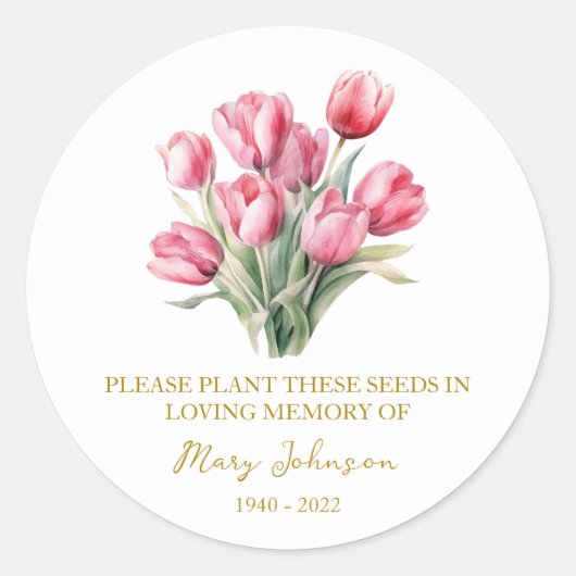 Tulpen-Gedenk-Andenken-Samenpaket Runder Aufkleber (Vorderseite)