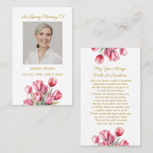 Tulpen-Gedenkfotos Trauer Gebetskarte Visitenkarte