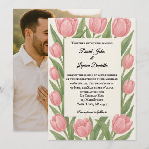 Tulpen-Gemeinschaftsfoto-Hochzeitseinladung Einladung