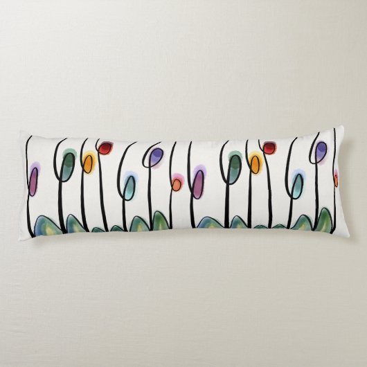 Tulpen im abstrakten Jugendstil Seitenschläferkissen (Rückseite)