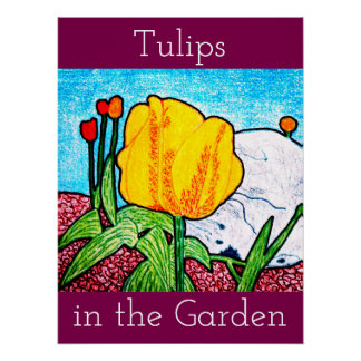 Tulpen im Garten Poster