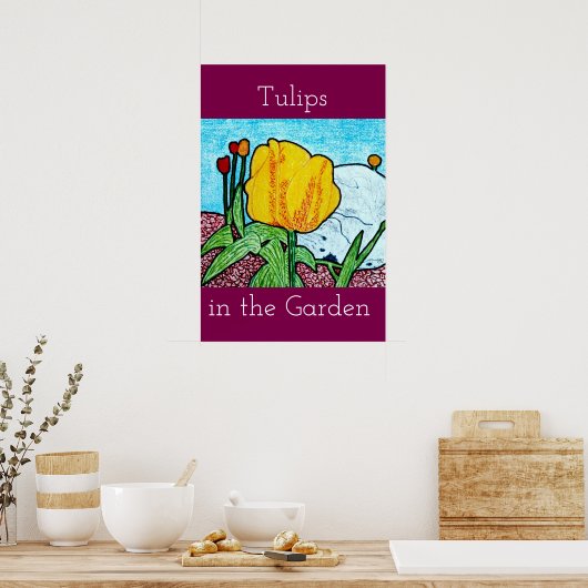 Tulpen im Gartenposter Poster (Küche)