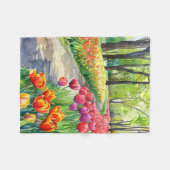 Tulpen im Park Fleecedecke (Vorderseite (Horizontal))