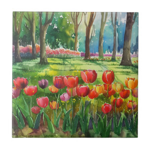 Tulpen im Park Fliese