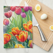 Tulpen im Park Geschirrtuch (Viertel Falte)