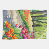 Tulpen im Park Geschirrtuch (Horizontal)
