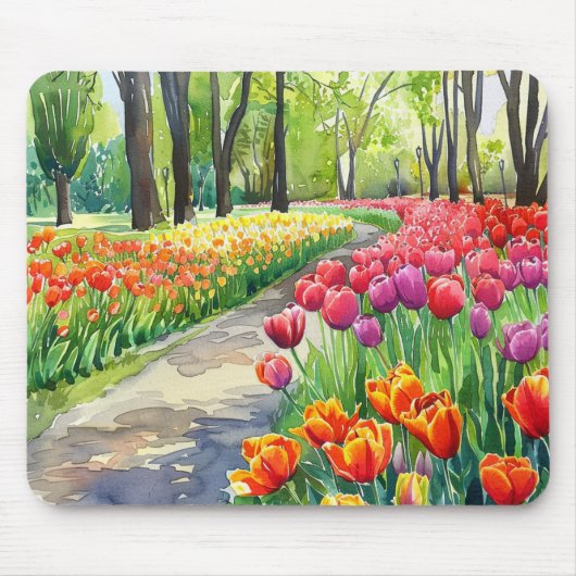 Tulpen im Park Mousepad (Vorne)