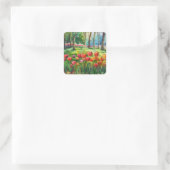 Tulpen im Park Quadratischer Aufkleber (Tasche)