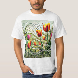 Tulpen im schwankenden Gras T-Shirt