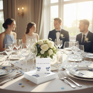 Tulpen in Delft Blau anpassbar  Begleitkarte