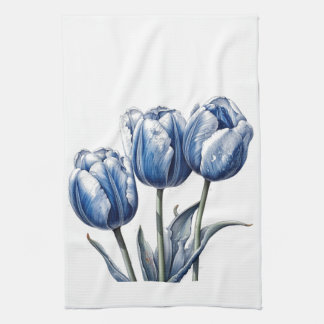 Tulpen in Delfter Blau  Geschirrtuch