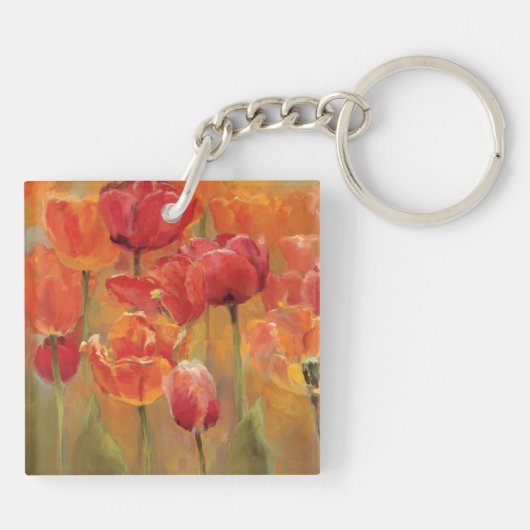 Tulpen in der Mitte Schlüsselanhänger (Rückseite)