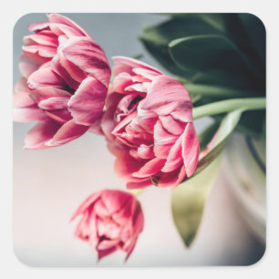 Tulpen in einem Vase Quadratischer Aufkleber