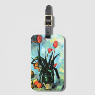 Tulpen in einer Vase von Paul Cezanne, Vintage Art Gepäckanhänger