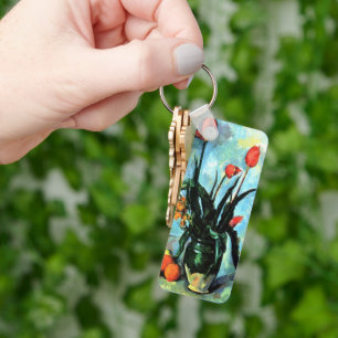 Tulpen in einer Vase von Paul Cezanne, Vintage Art Schlüsselanhänger