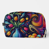 Tulpen in lebhaften Farben in einer Vase Waschbeutel (Vorderseite)