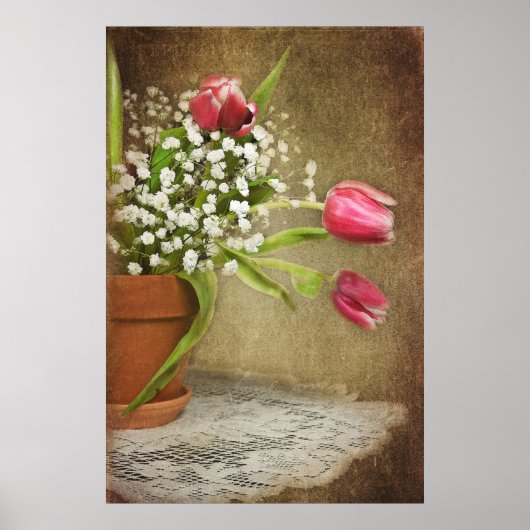 Tulpen in Tontöpfen Poster (Vorne)