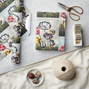 Tulpen in verschiedenen Farben im launischen Regen Geschenkpapier