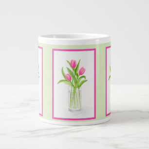 Tulpen in Wasser Handbemalte Aquarell Jumbo-Tasse