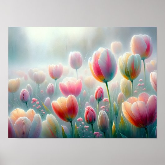 Tulpen in weichem Morgenlicht Poster (Vorne)